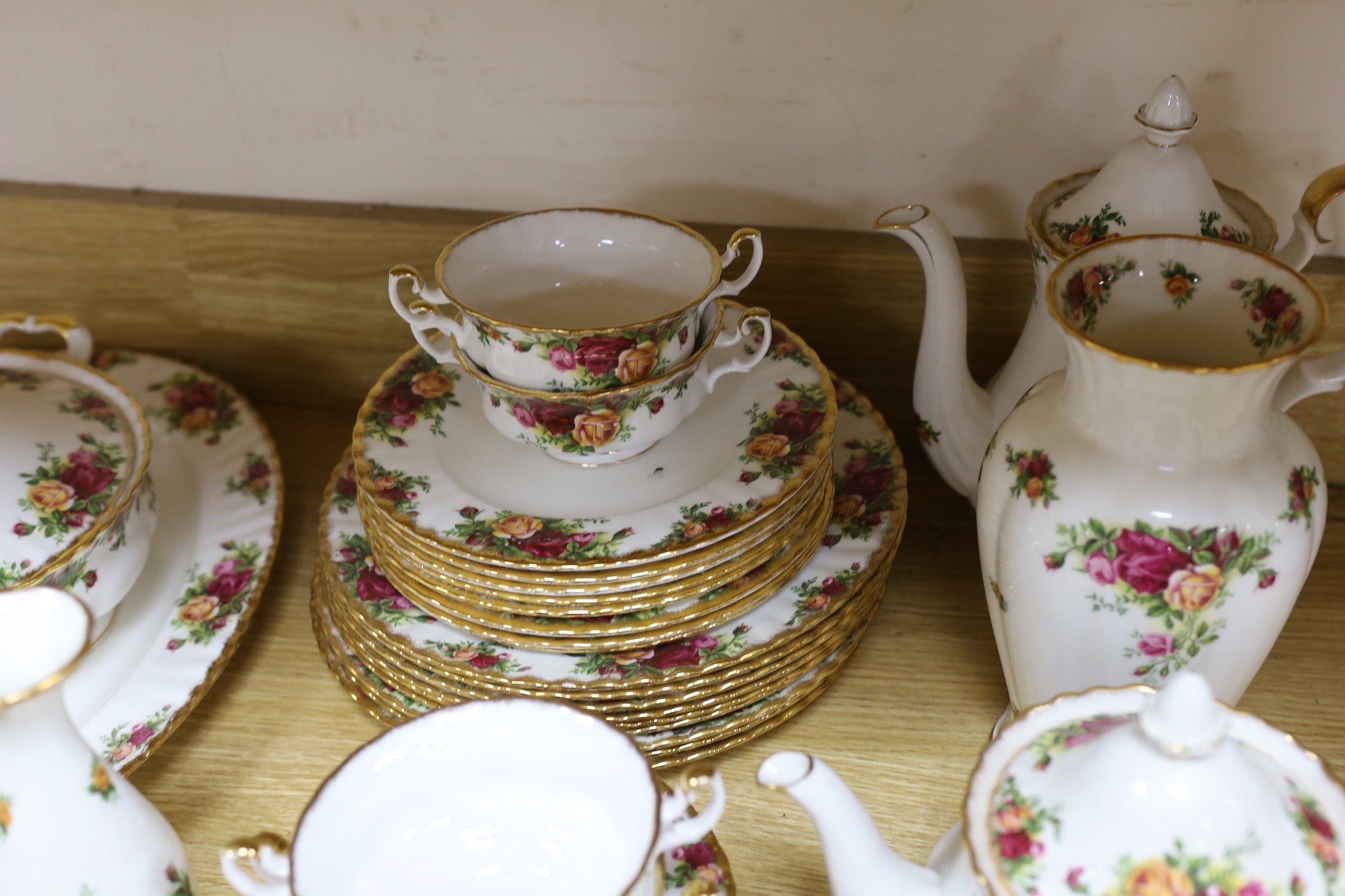 An extensive Royal Albert Old Country Roses part dinner tea and coffee service